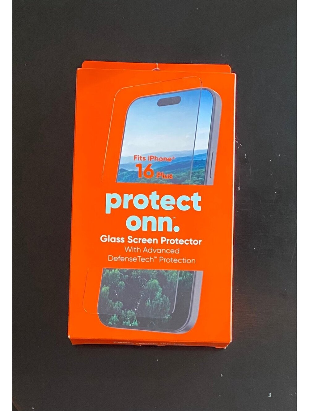 Onn DefenseTech Glass Screen Protector with Blue Light for iPhone 16 Plus
